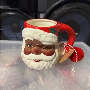 Santa Claus Holiday Mug - Red and White